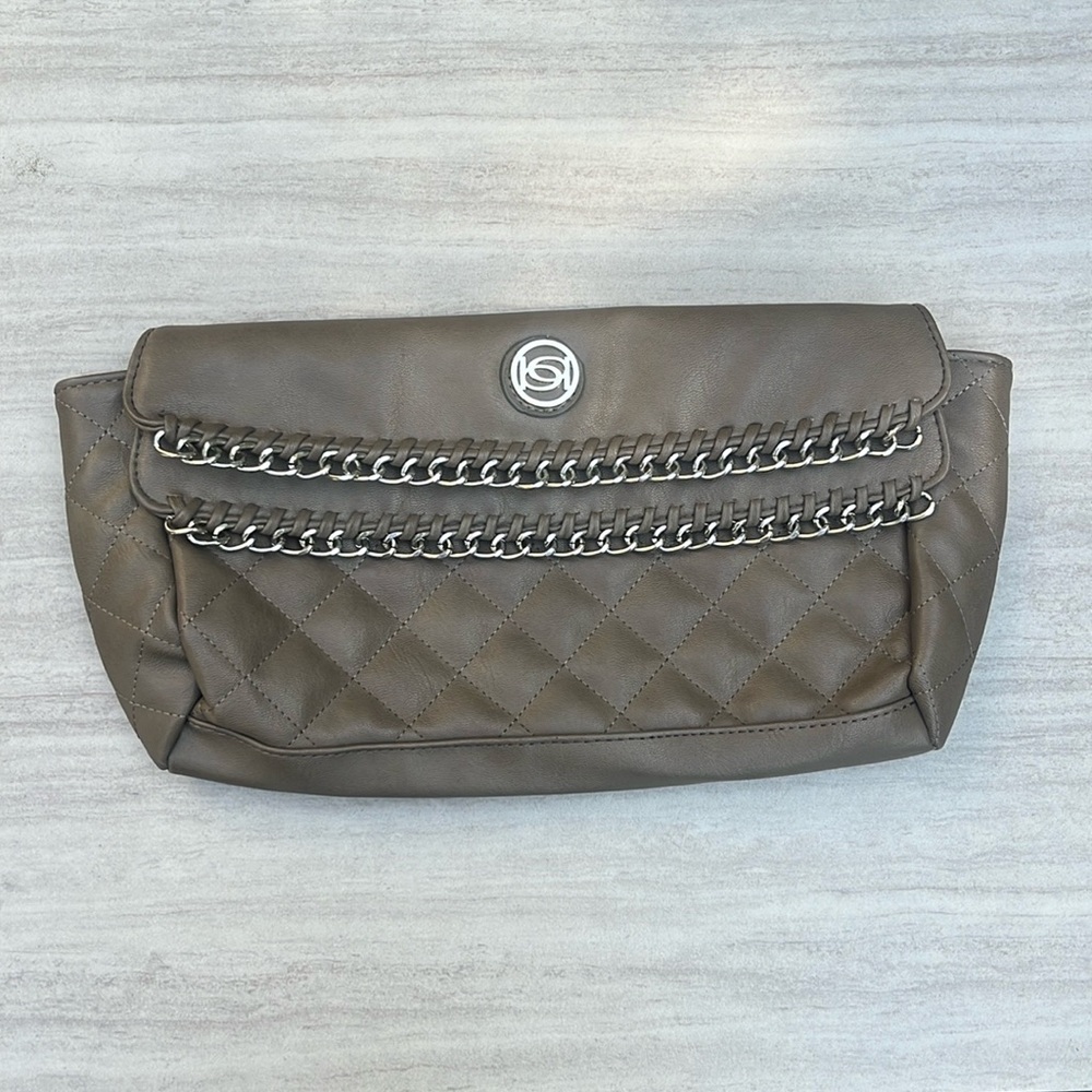 Y2K BEBE olive green envelope clutch
